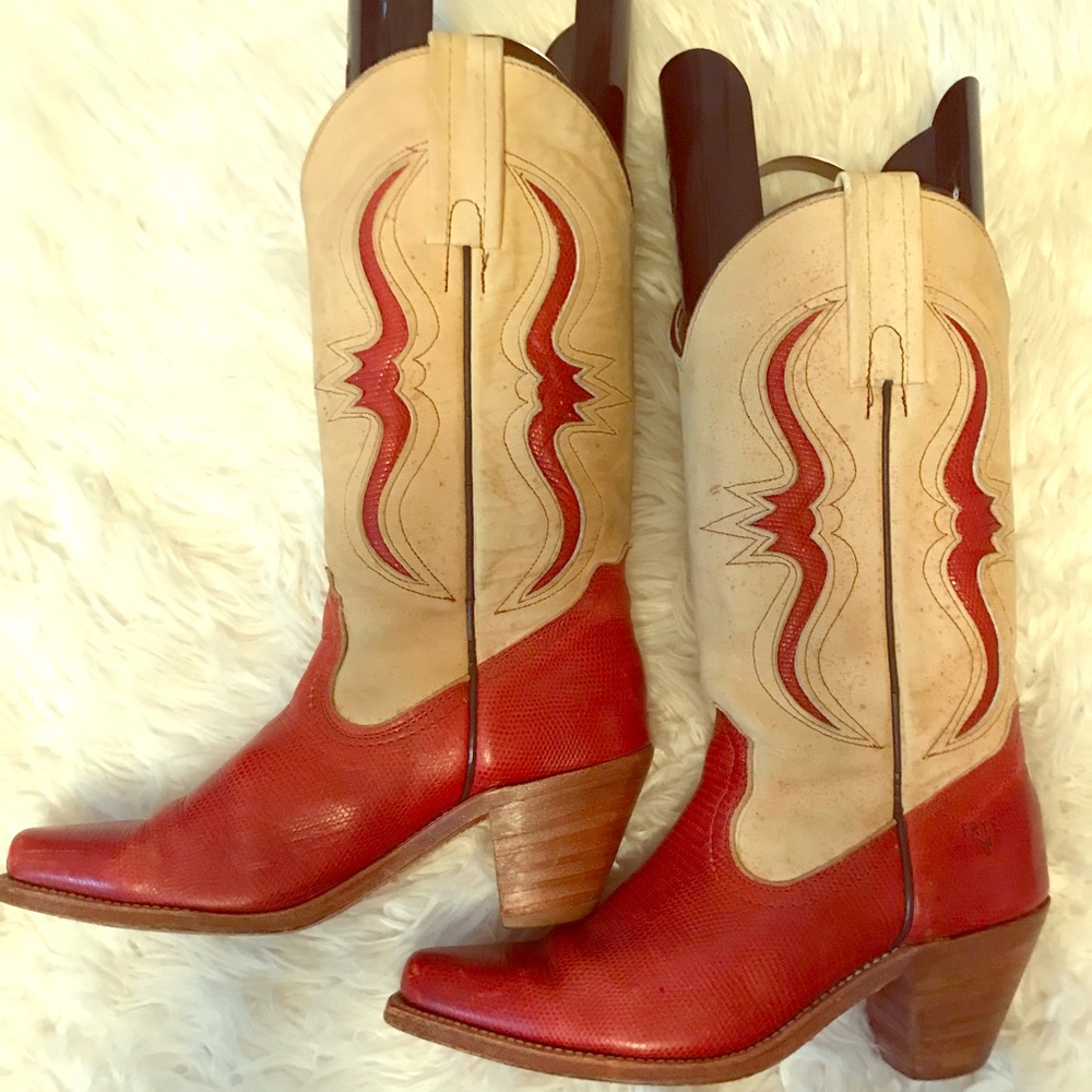 Vintage FRYE Leather Cowgirl Boots